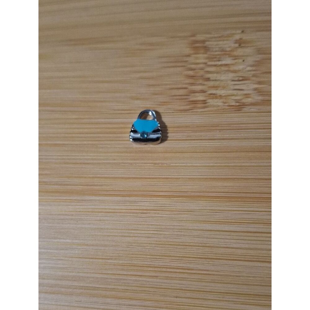 Double-sided Black And White Striped Purse Charm For Floating Lockets